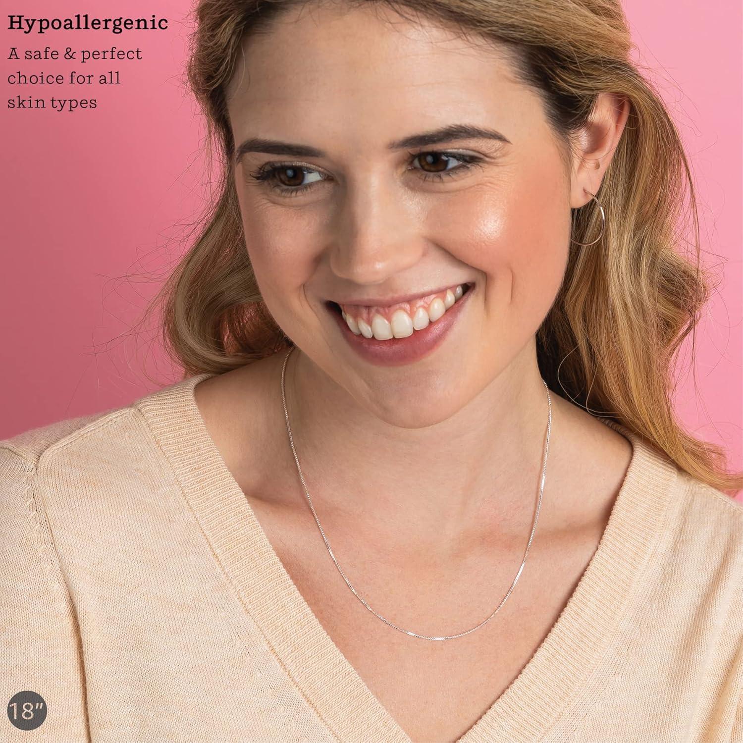 Collar de plata esterlina 925 KEZEF 24" hipoalergénico para mujeres