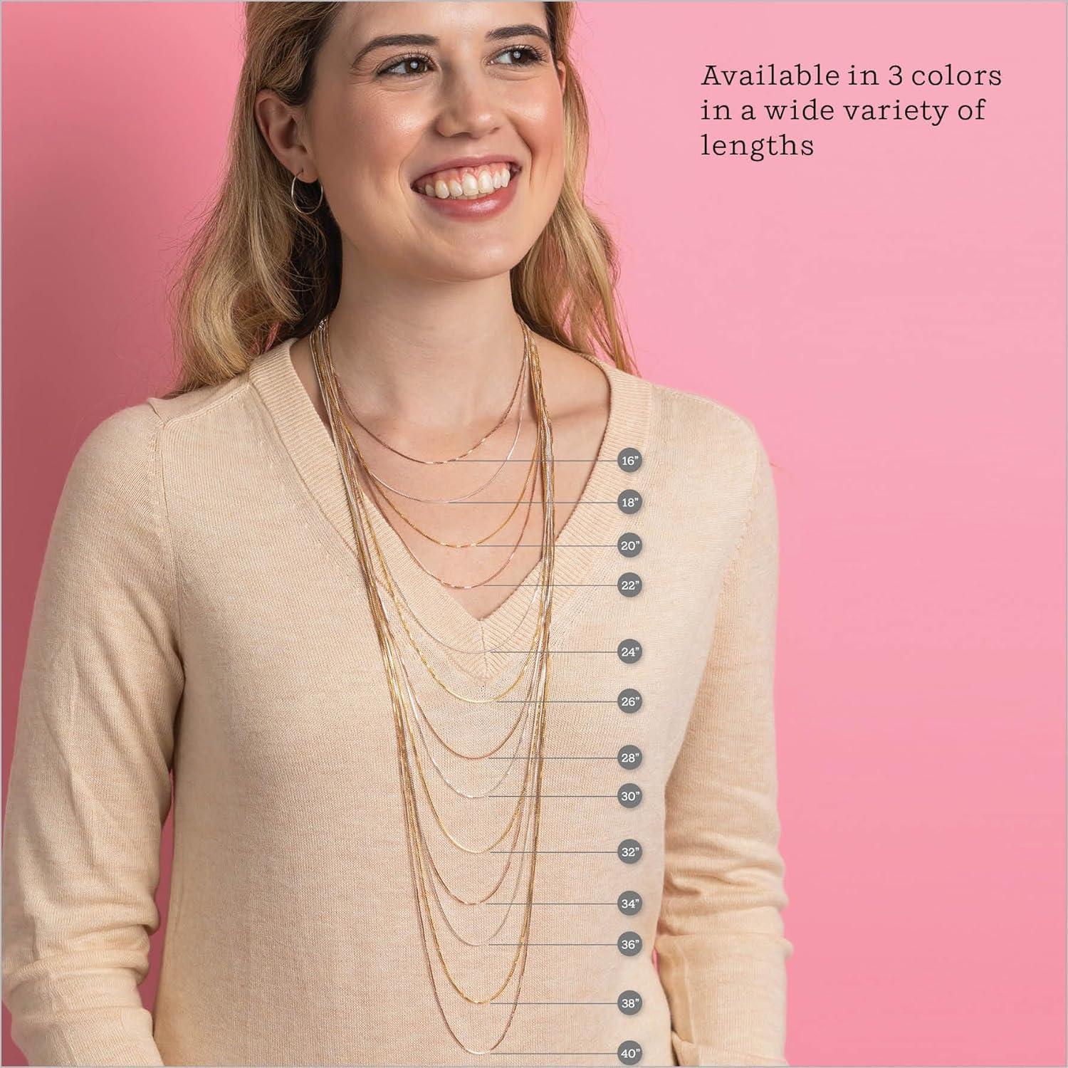 Collar de plata esterlina 925 KEZEF 24" hipoalergénico para mujeres