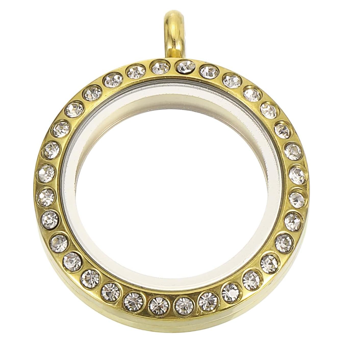 Locket Flotante Redondo uxcell de Acero Inoxidable 17.5mm