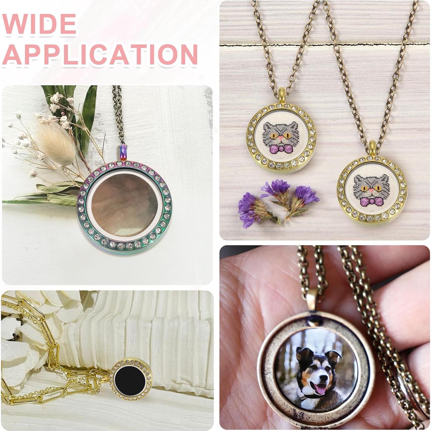 Locket Flotante Redondo uxcell de Acero Inoxidable 17.5mm