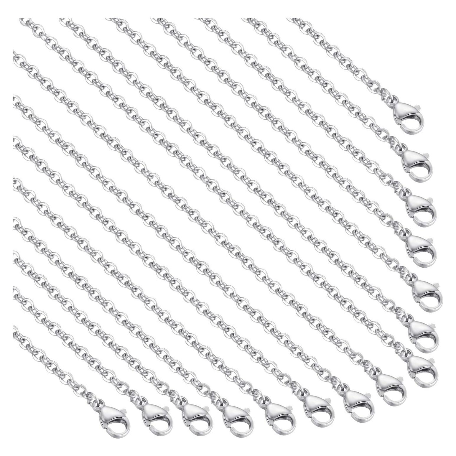 Paquete de 30 cadenas de collar Toscalina 46 cm acero inoxidable