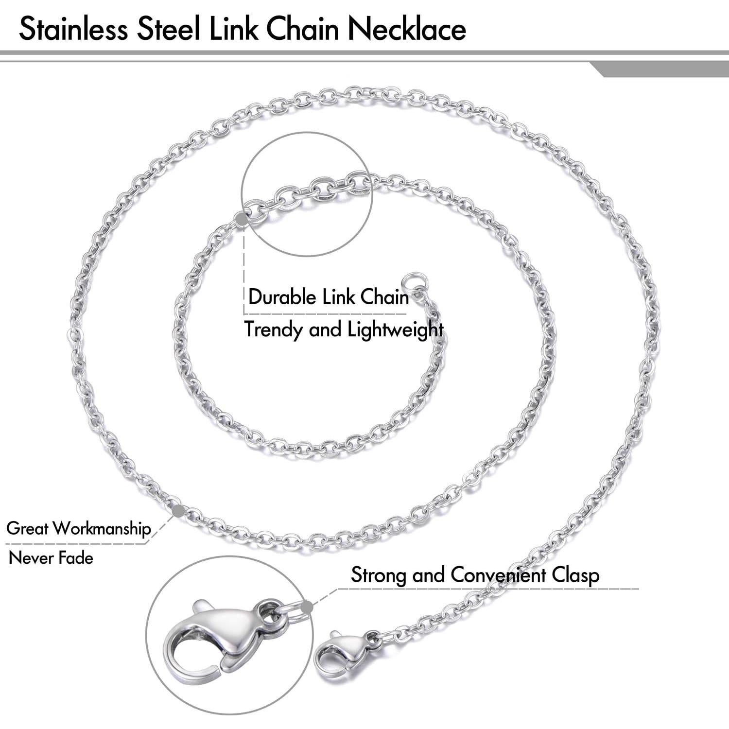 Paquete de 30 cadenas de collar Toscalina 46 cm acero inoxidable