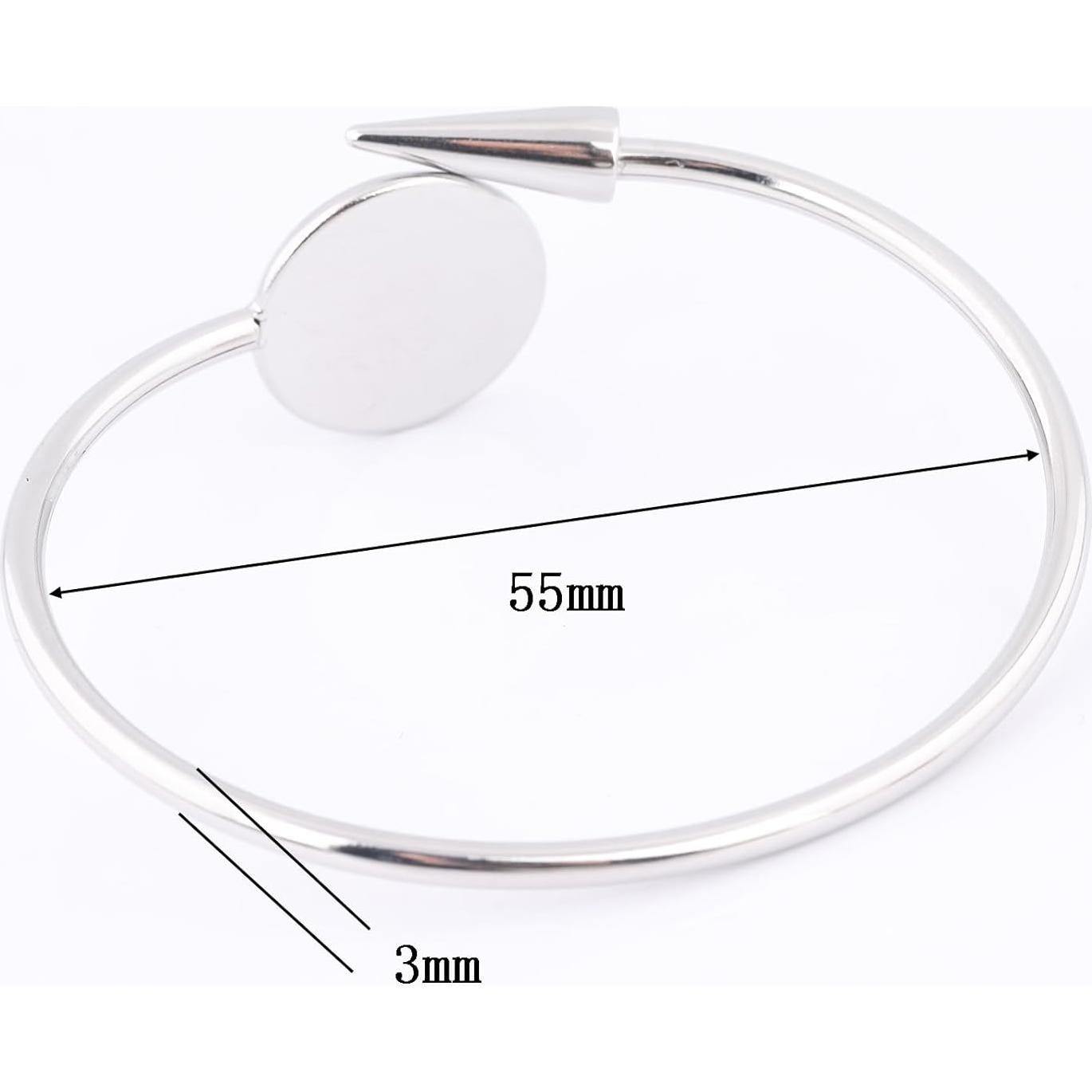 5 Piezas Base de Pulsera Ajustable Reidgaller 16mm Acero Inoxidable