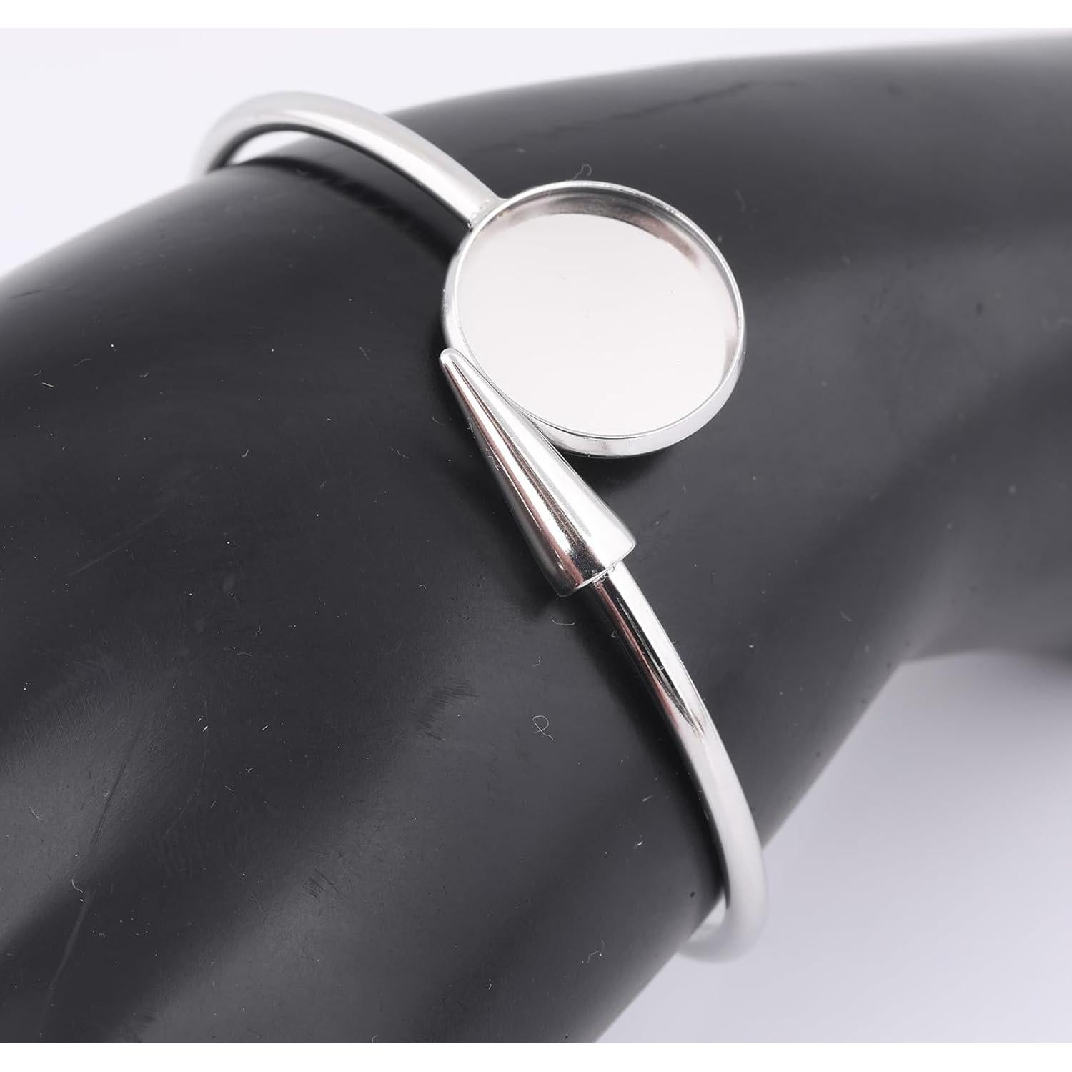 5 Piezas Base de Pulsera Ajustable Reidgaller 16mm Acero Inoxidable