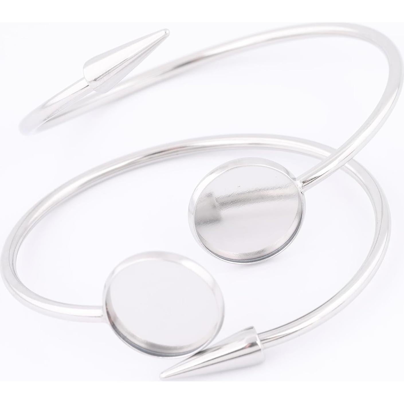 5 Piezas Base de Pulsera Ajustable Reidgaller 16mm Acero Inoxidable