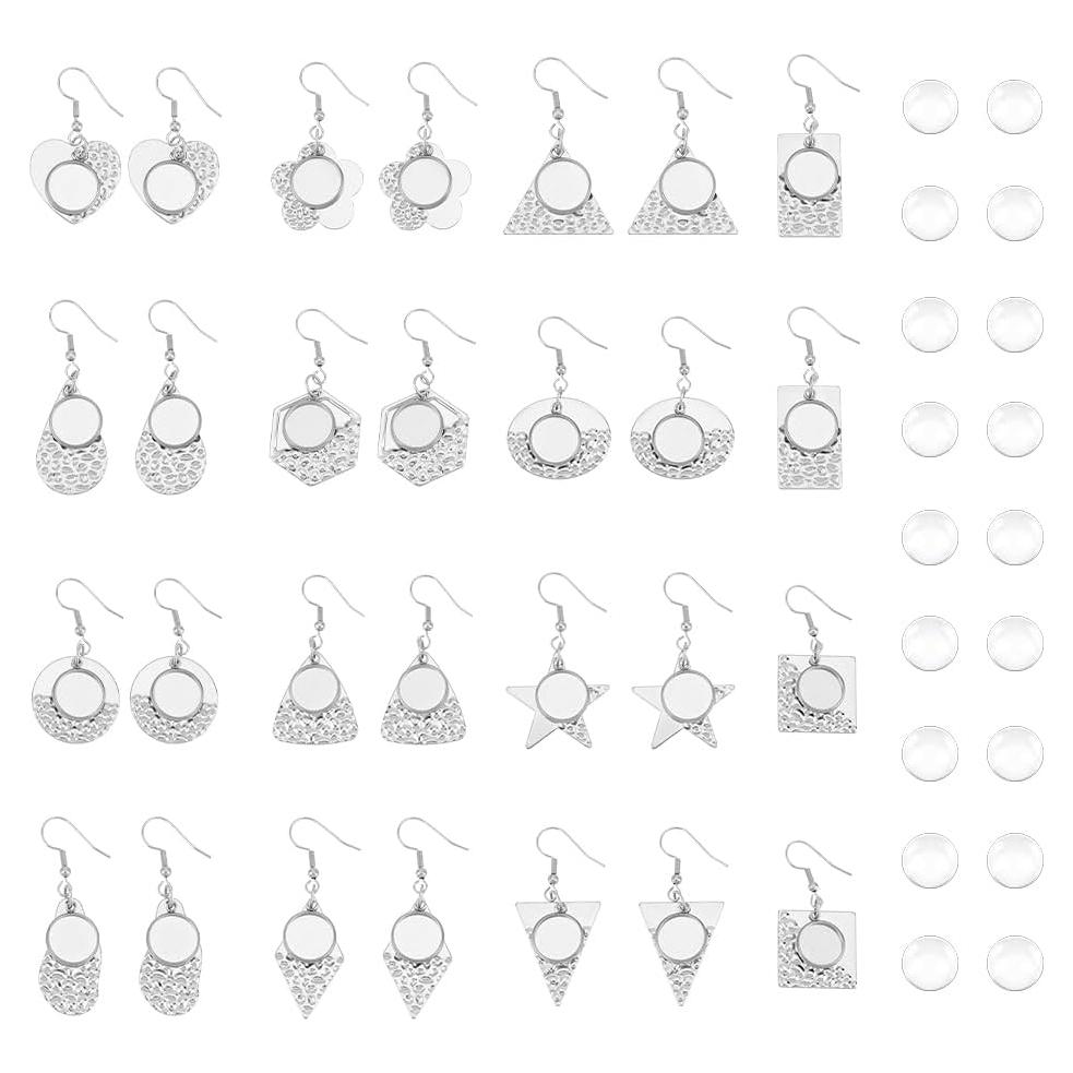 Bandejas de Aretes DIY UNICRAFTALE 14 Pares Acero Inoxidable