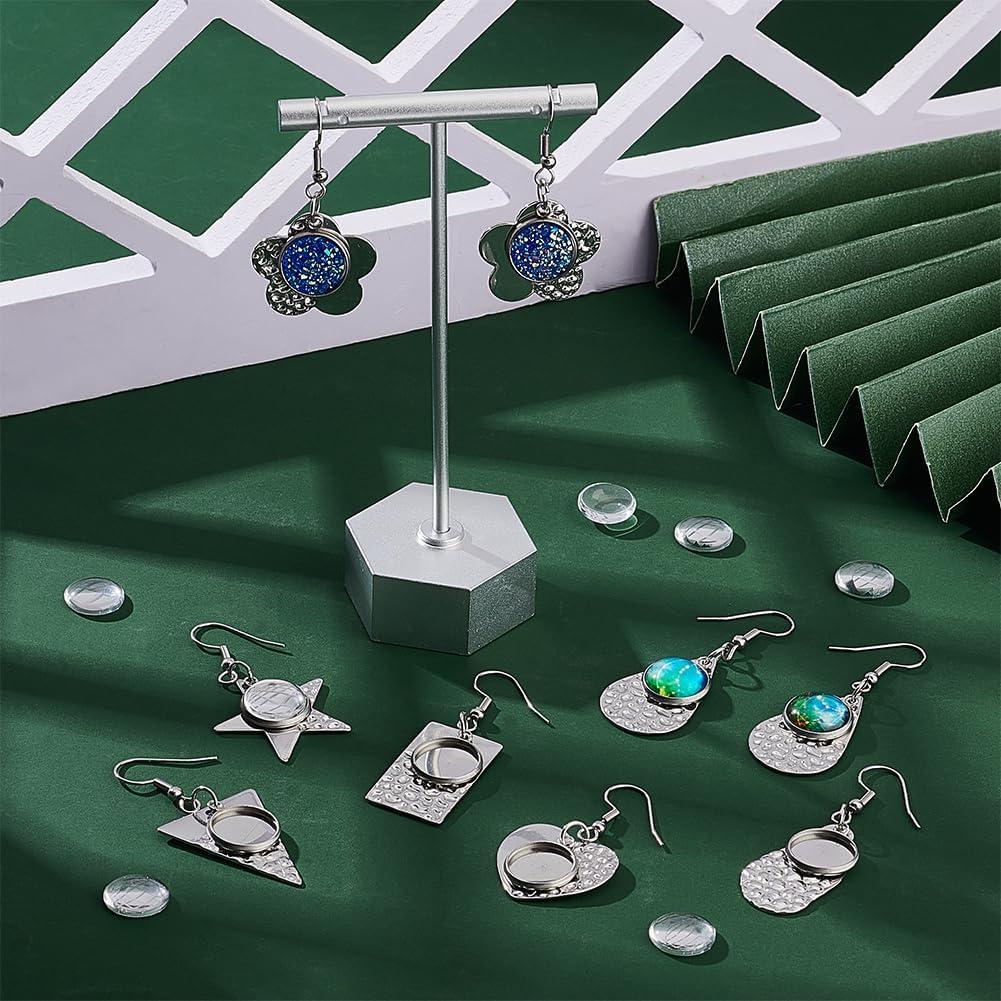 Bandejas de Aretes DIY UNICRAFTALE 14 Pares Acero Inoxidable