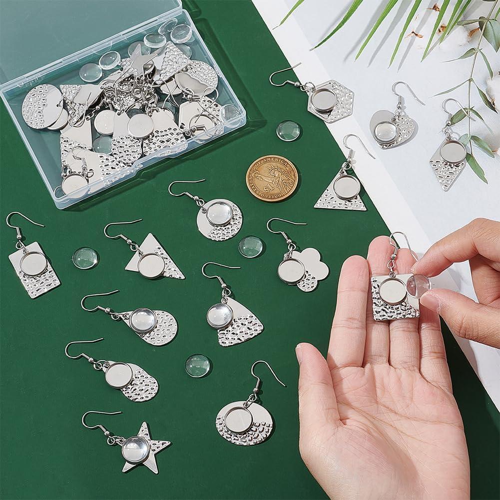 Bandejas de Aretes DIY UNICRAFTALE 14 Pares Acero Inoxidable