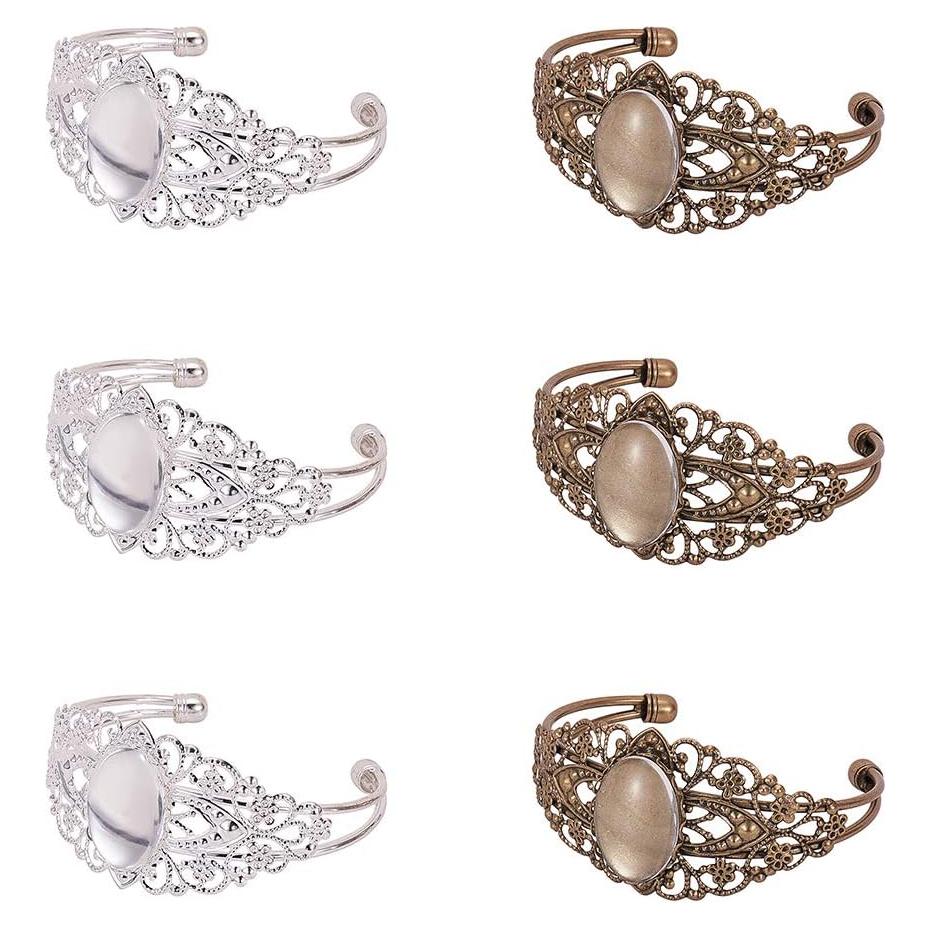 Juego de Pulseras DIY PH PandaHall 10 pcs con Cabochón Ovalado 25x18mm