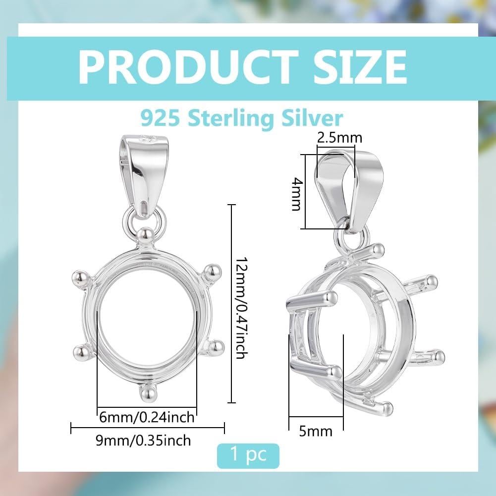 Colgante Redondo de Plata Esterlina 925 BENECREAT 12x9x5mm