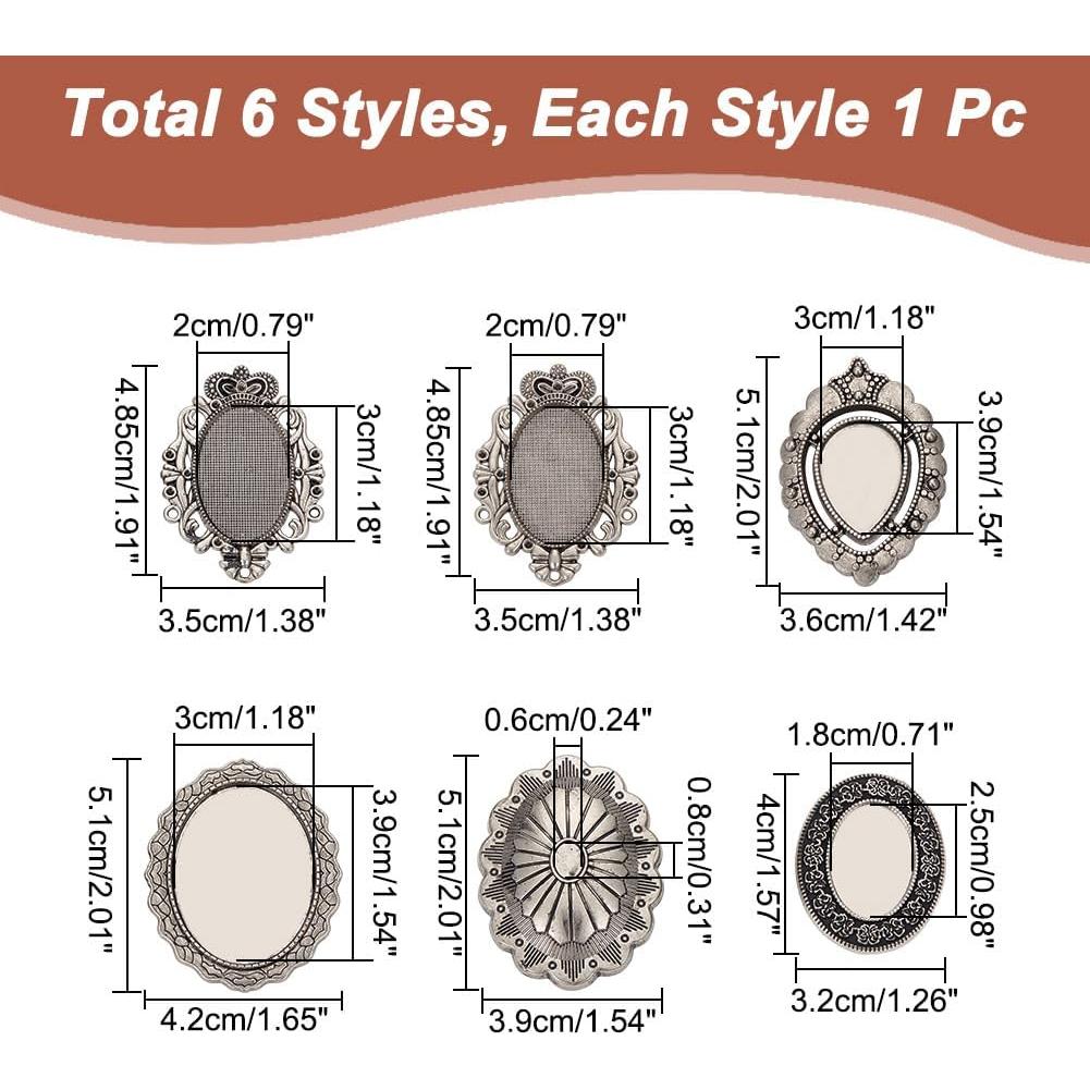 NBEADS 6 Pcs Hebillas de Corbata Bolo Plata Antigua 0.79-3.91 cm