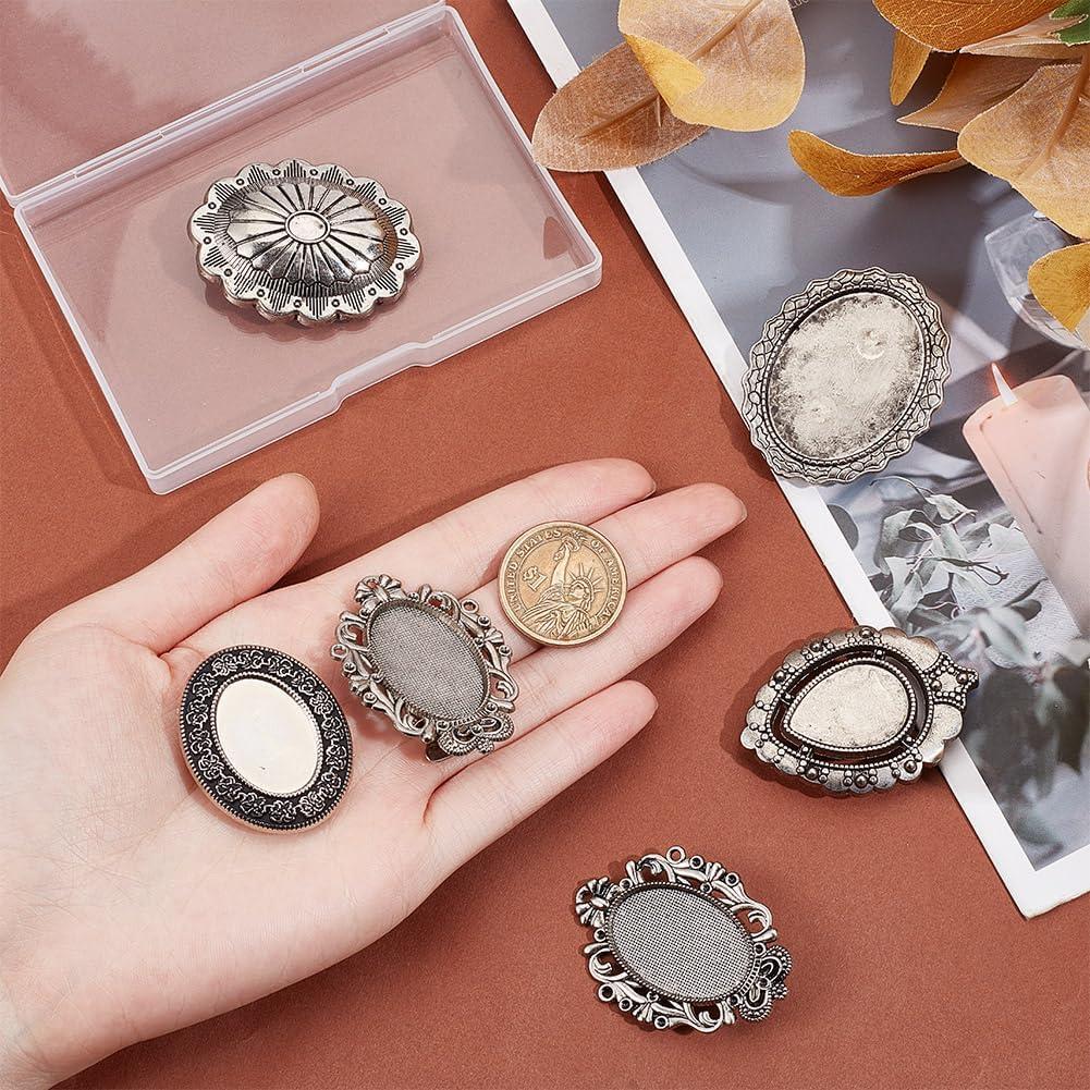 NBEADS 6 Pcs Hebillas de Corbata Bolo Plata Antigua 0.79-3.91 cm