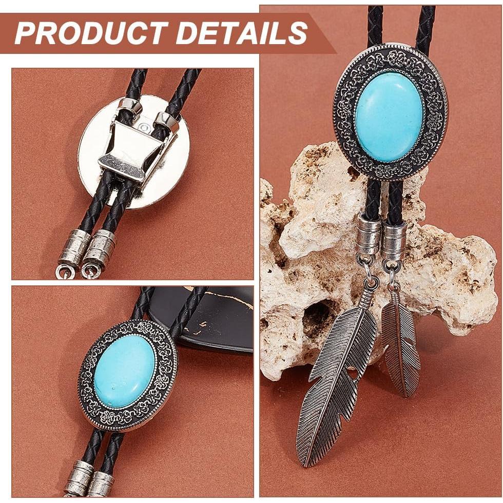 NBEADS 6 Pcs Hebillas de Corbata Bolo Plata Antigua 0.79-3.91 cm