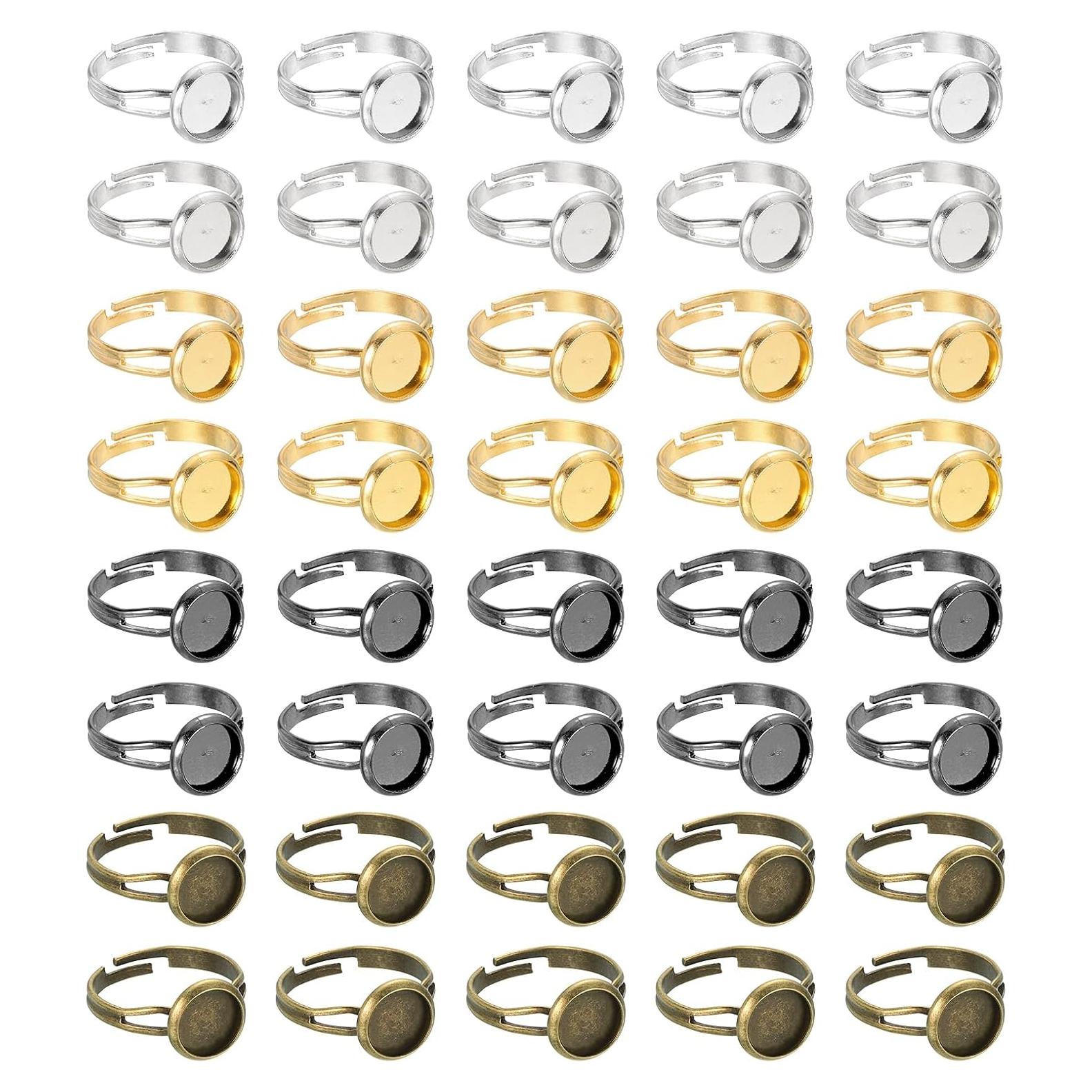 Base de Anillo de Metal Ajustable MECCANIXITY 40 Pcs 8mm
