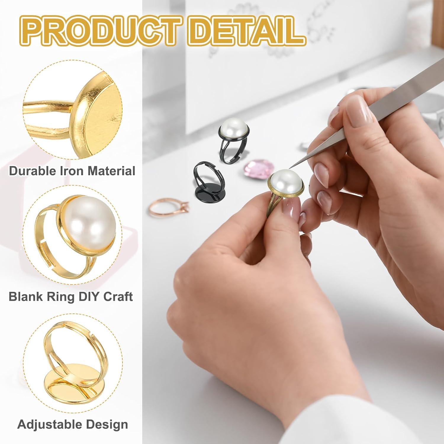 Base de Anillo de Metal Ajustable MECCANIXITY 40 Pcs 8mm