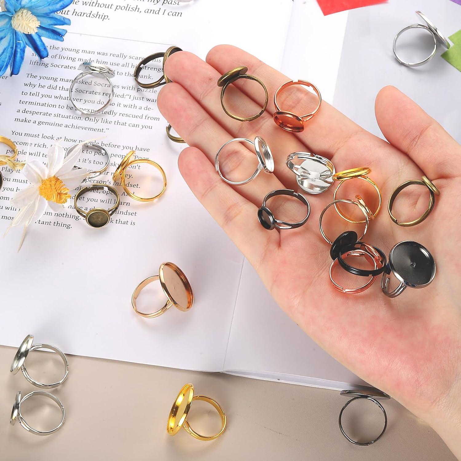 Base de Anillo de Metal Ajustable MECCANIXITY 40 Pcs 8mm