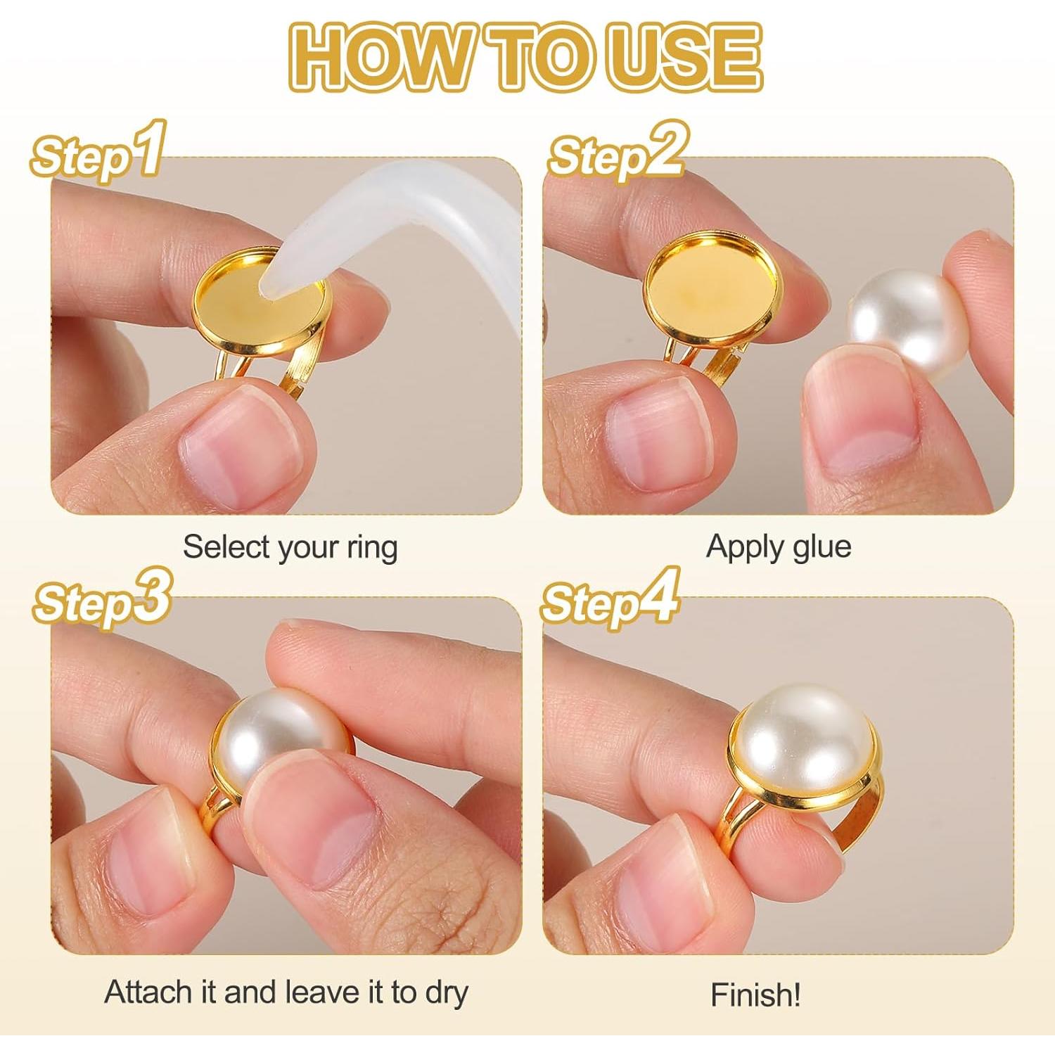 Base de Anillo de Metal Ajustable MECCANIXITY 40 Pcs 8mm