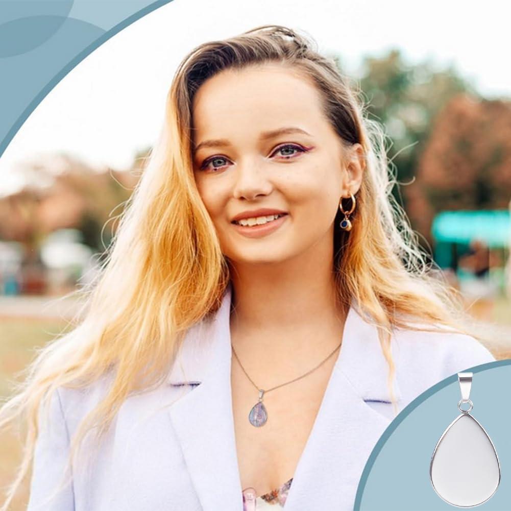 20 Juegos de Cabochones en Blanco con Bezel de Acero Inoxidable