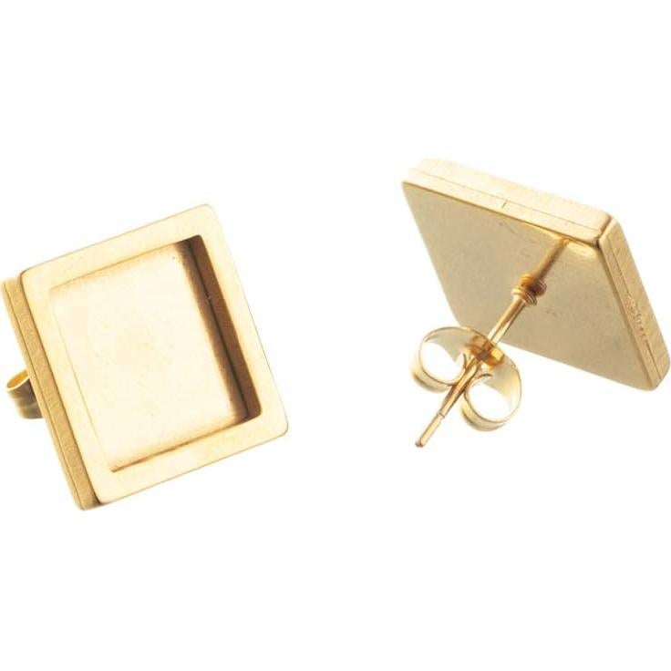 Base de Pendientes Cuadrados SHUNAE 20pcs 10mm Oro