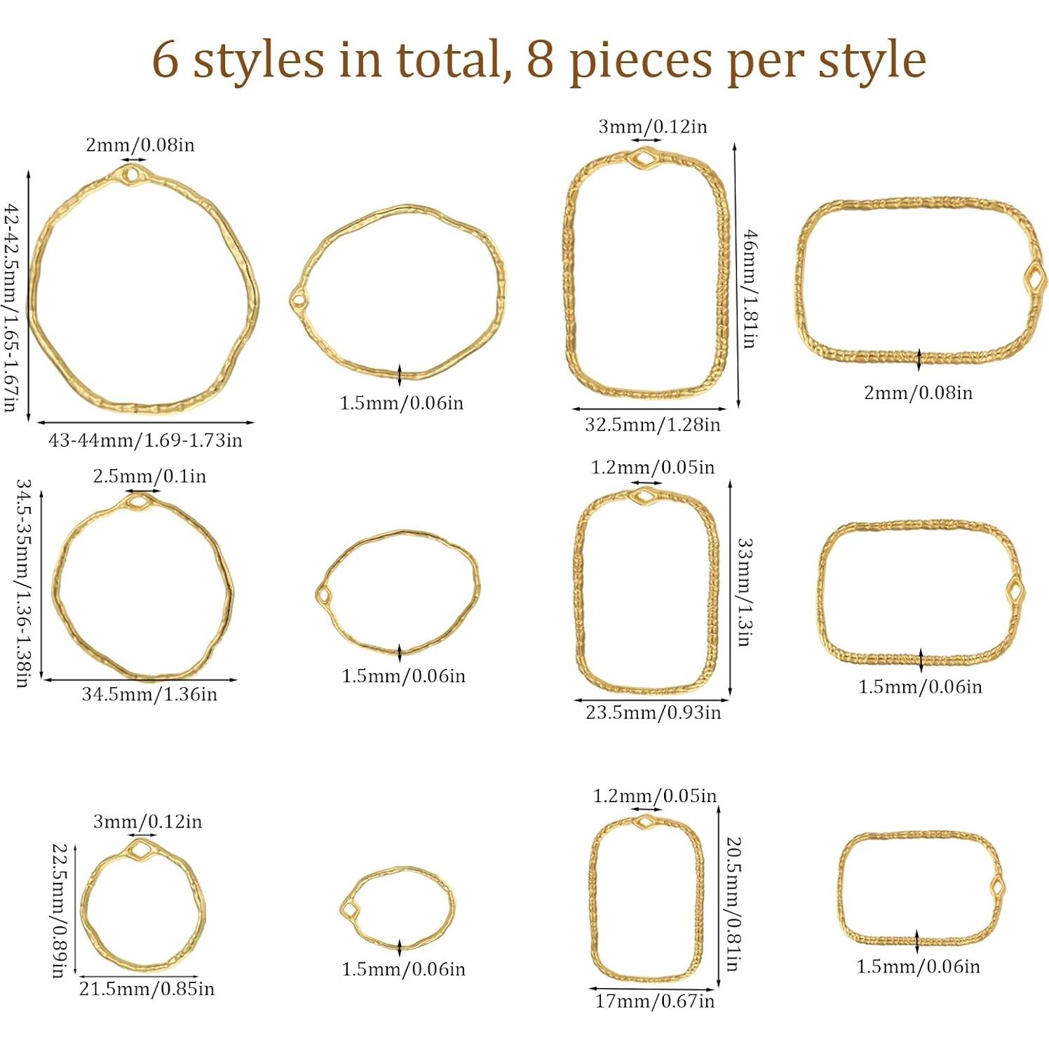 48 Piezas Bezel Abiertas Vin Beauty para Joyería de Resina