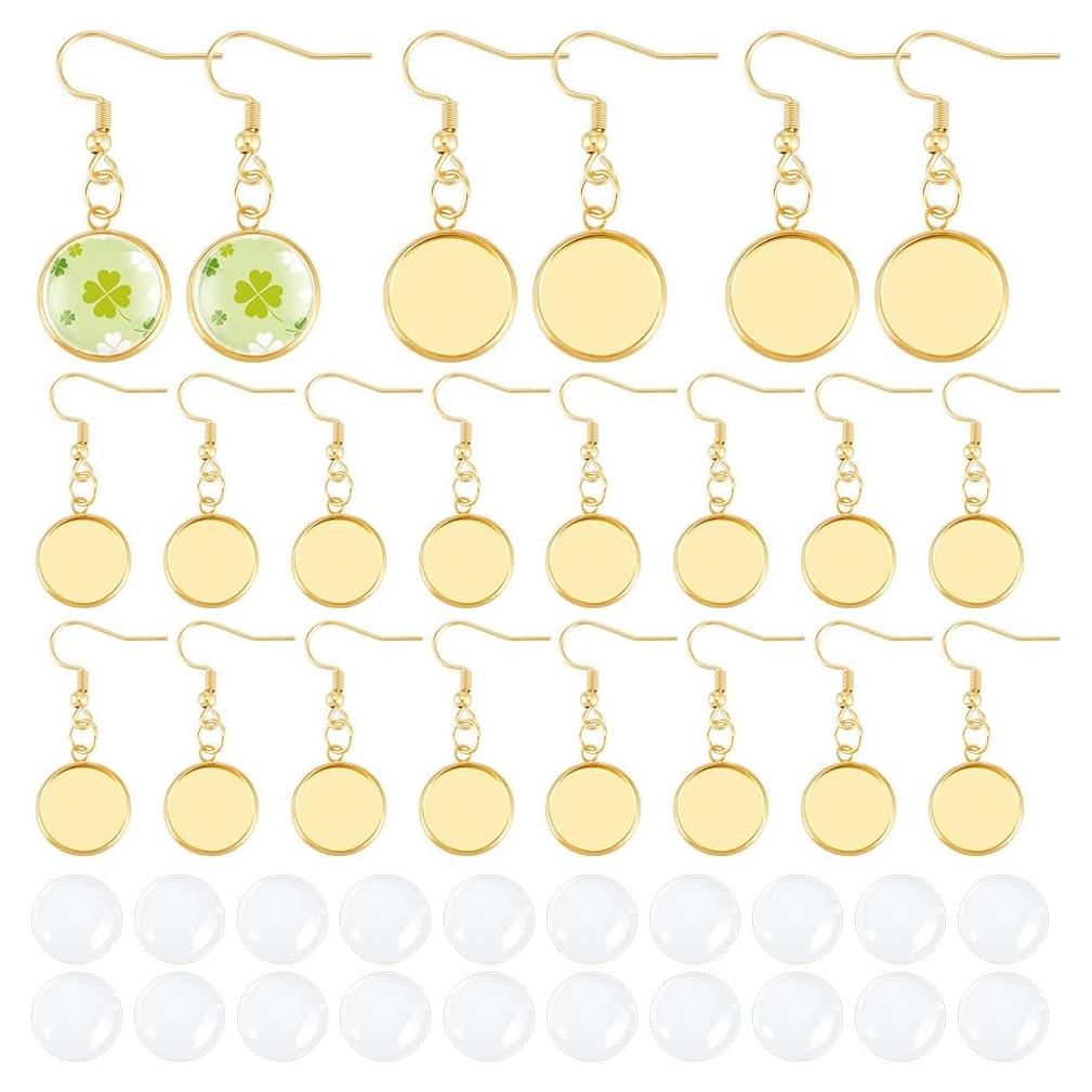 15 Pares Pendientes Colgantes UNICRAFTALE con Bandejas 14mm