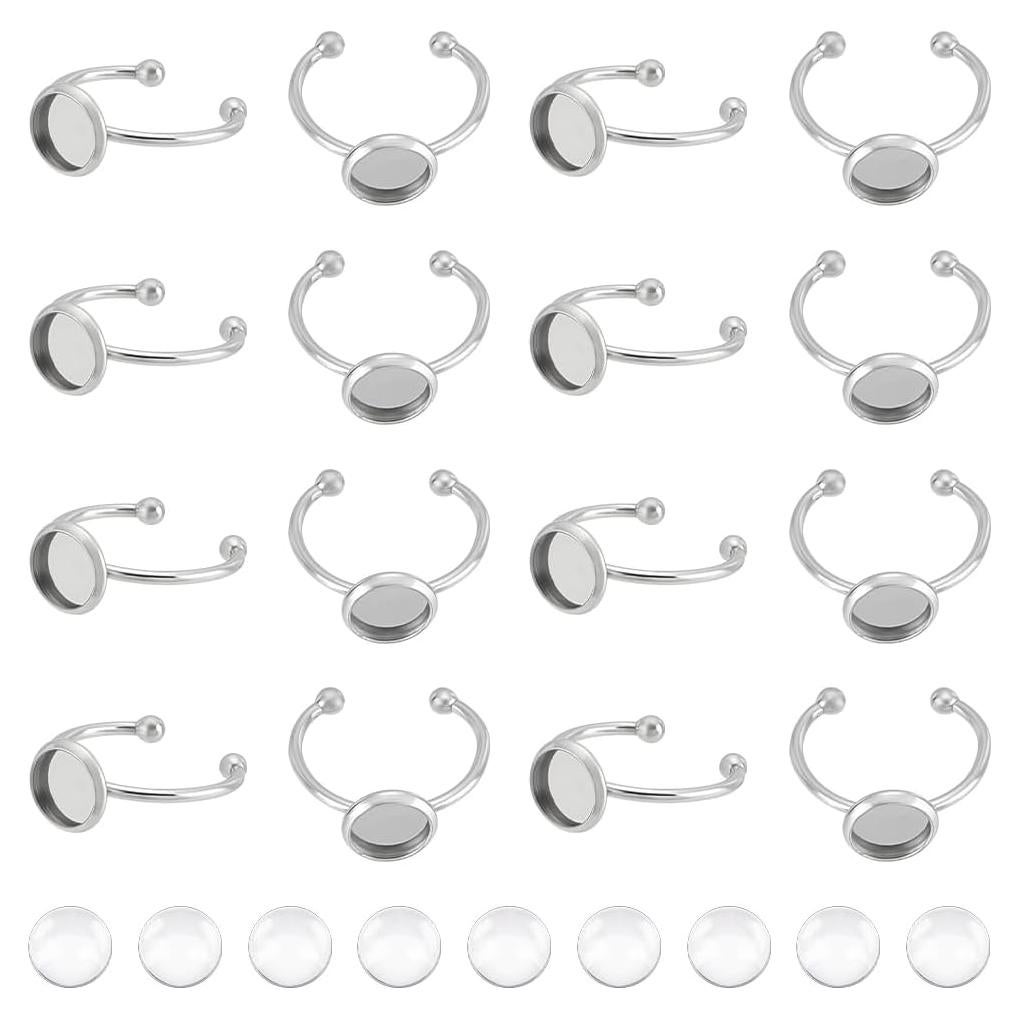 Kit de Joyería UNICRAFTALE 30 Anillos Ajustables 8mm
