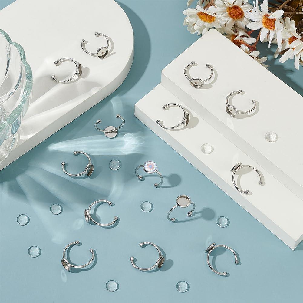 Kit de Joyería UNICRAFTALE 30 Anillos Ajustables 8mm