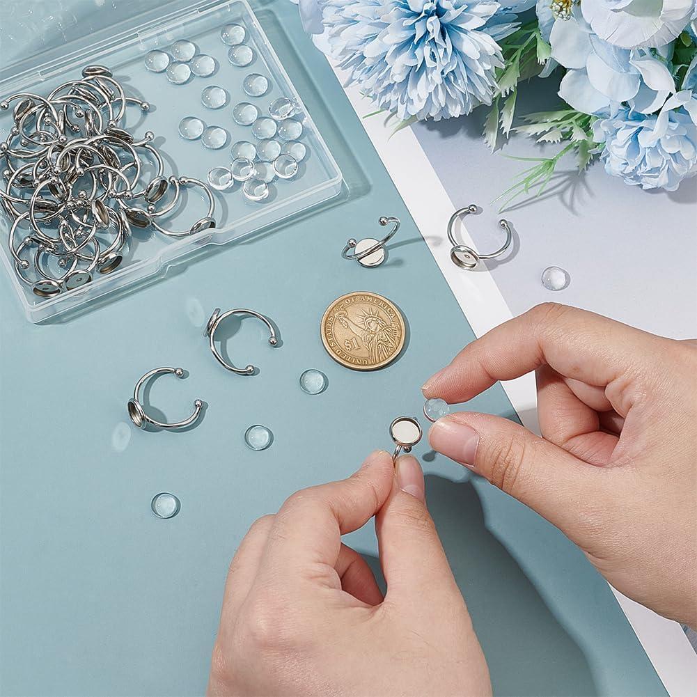 Kit de Joyería UNICRAFTALE 30 Anillos Ajustables 8mm