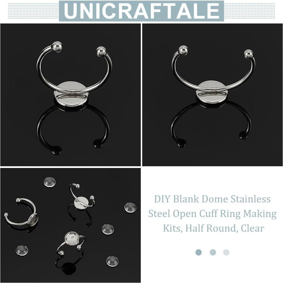 Kit de Joyería UNICRAFTALE 30 Anillos Ajustables 8mm