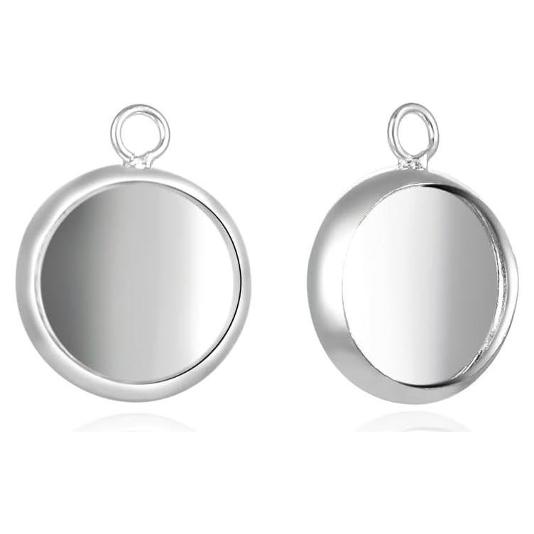 100pcs Marco de Bandeja Bezel Plateado 10mm Adabele