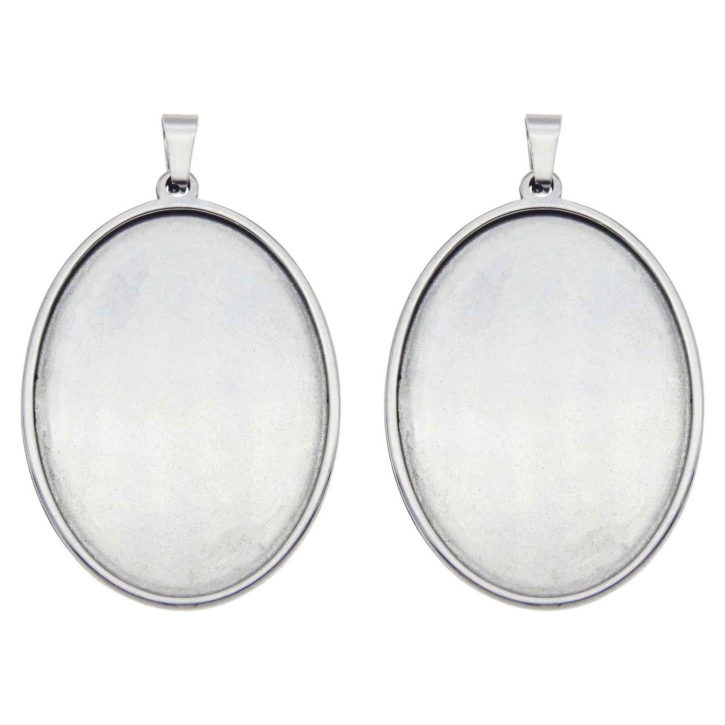Colgante Ovalado 40x30mm Julie Wang Acero Inoxidable