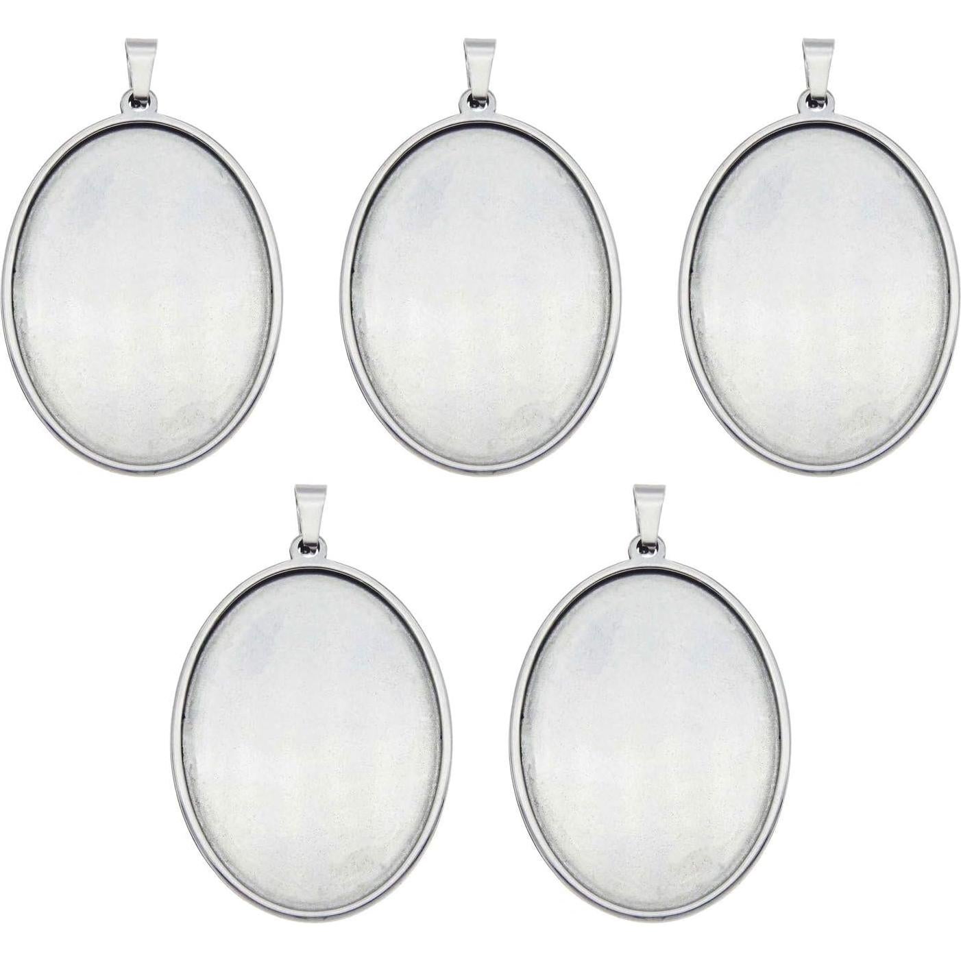 Colgante Ovalado 40x30mm Julie Wang Acero Inoxidable