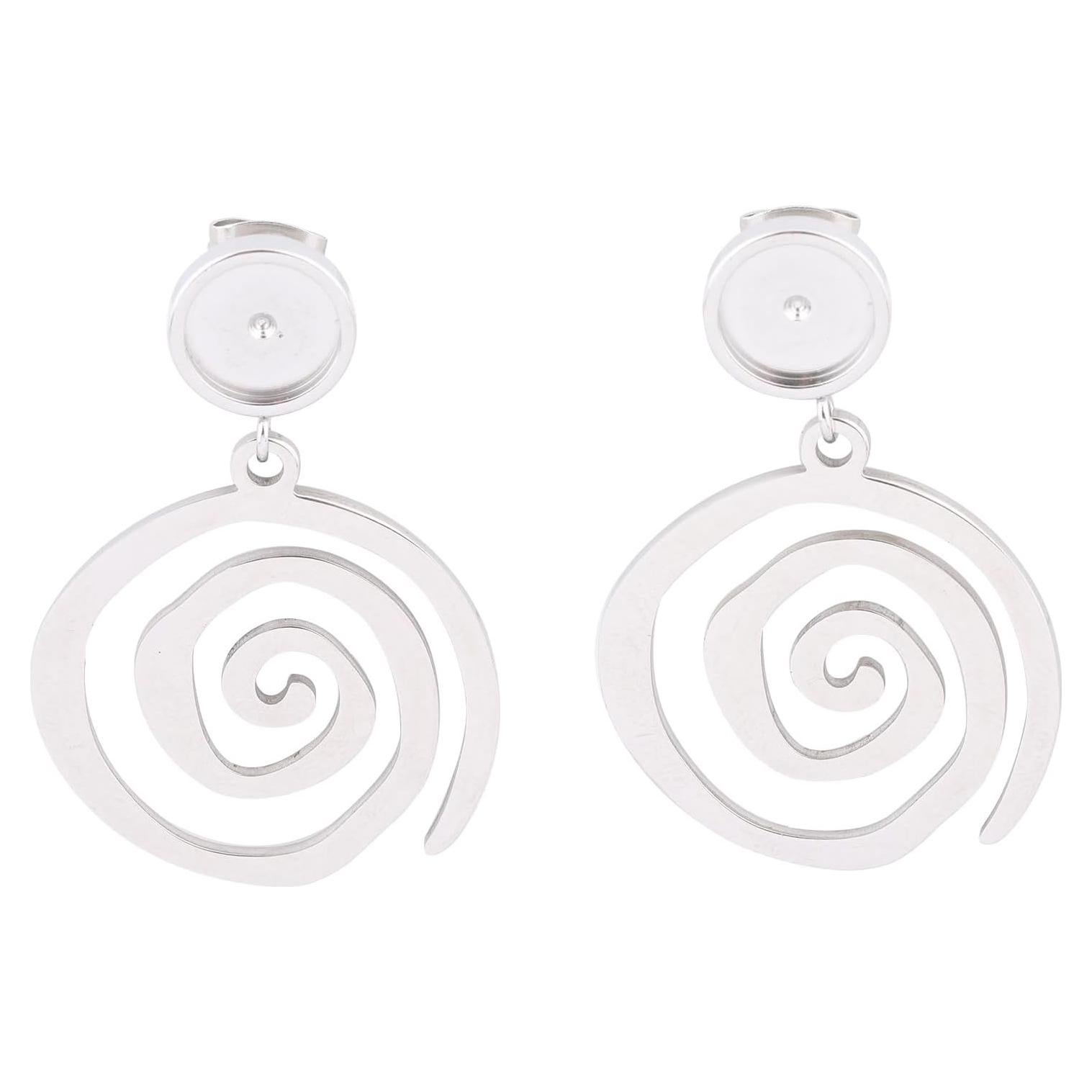 20pcs Bandejas de Aretes de Acero Inoxidable Reidgaller 8mm