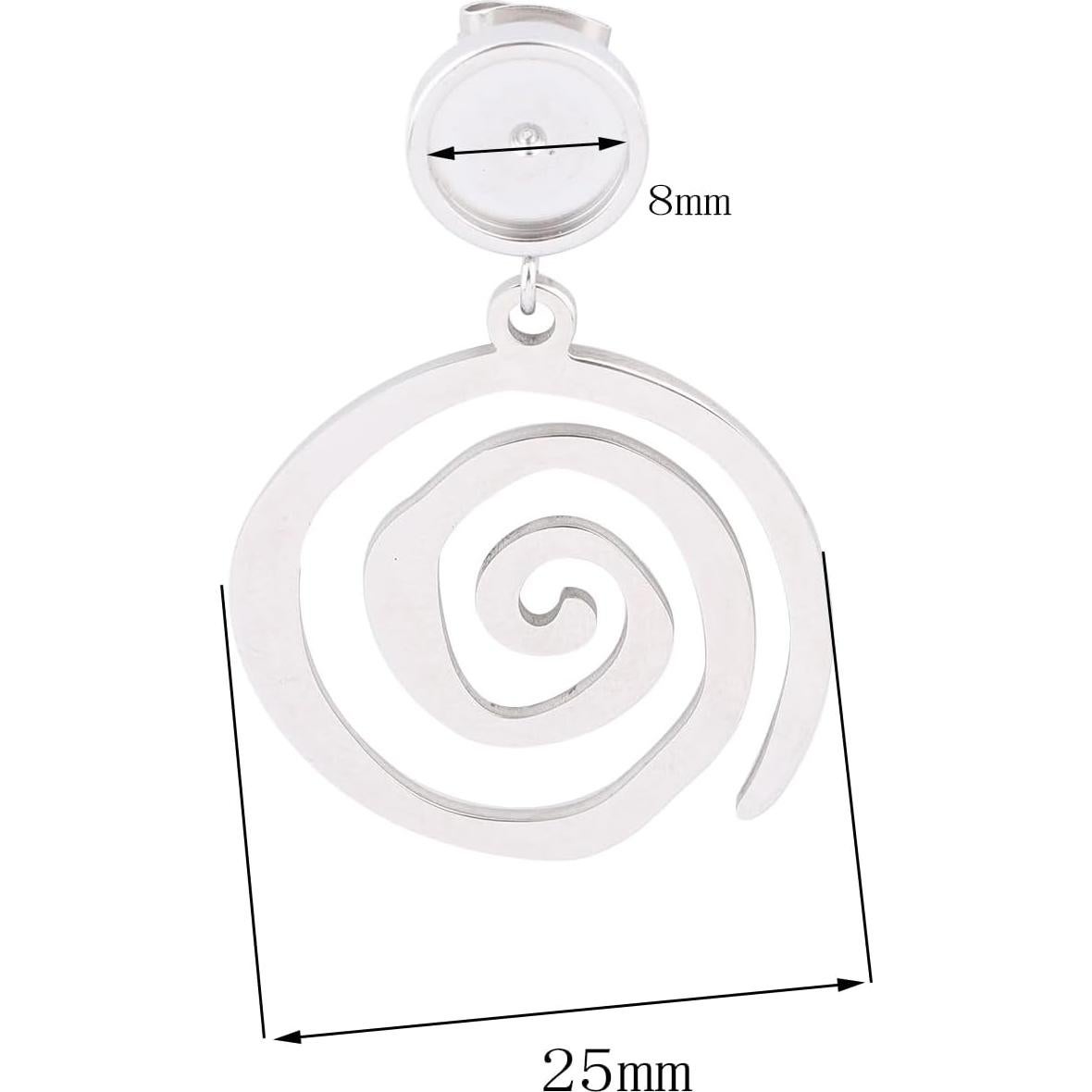 20pcs Bandejas de Aretes de Acero Inoxidable Reidgaller 8mm