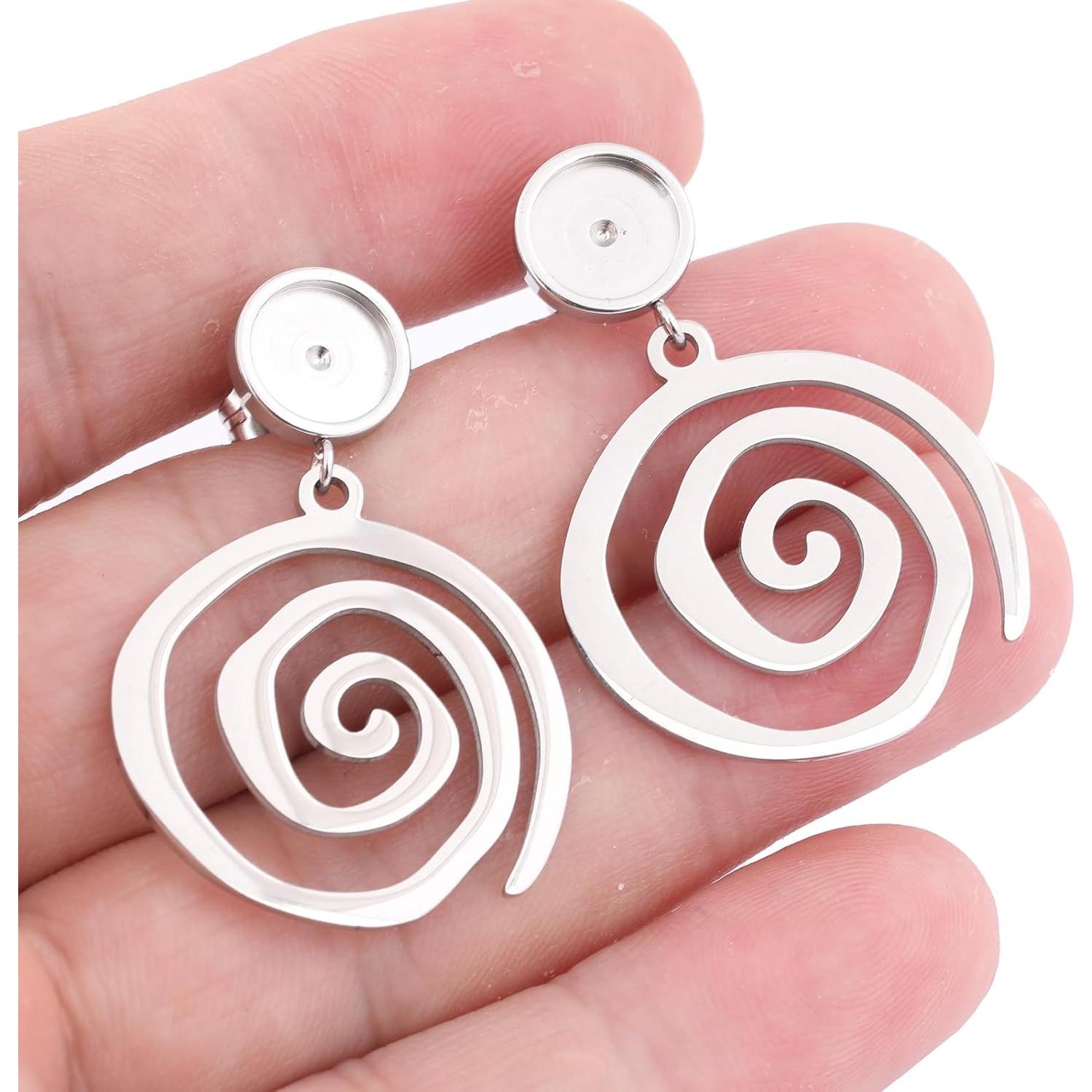 20pcs Bandejas de Aretes de Acero Inoxidable Reidgaller 8mm