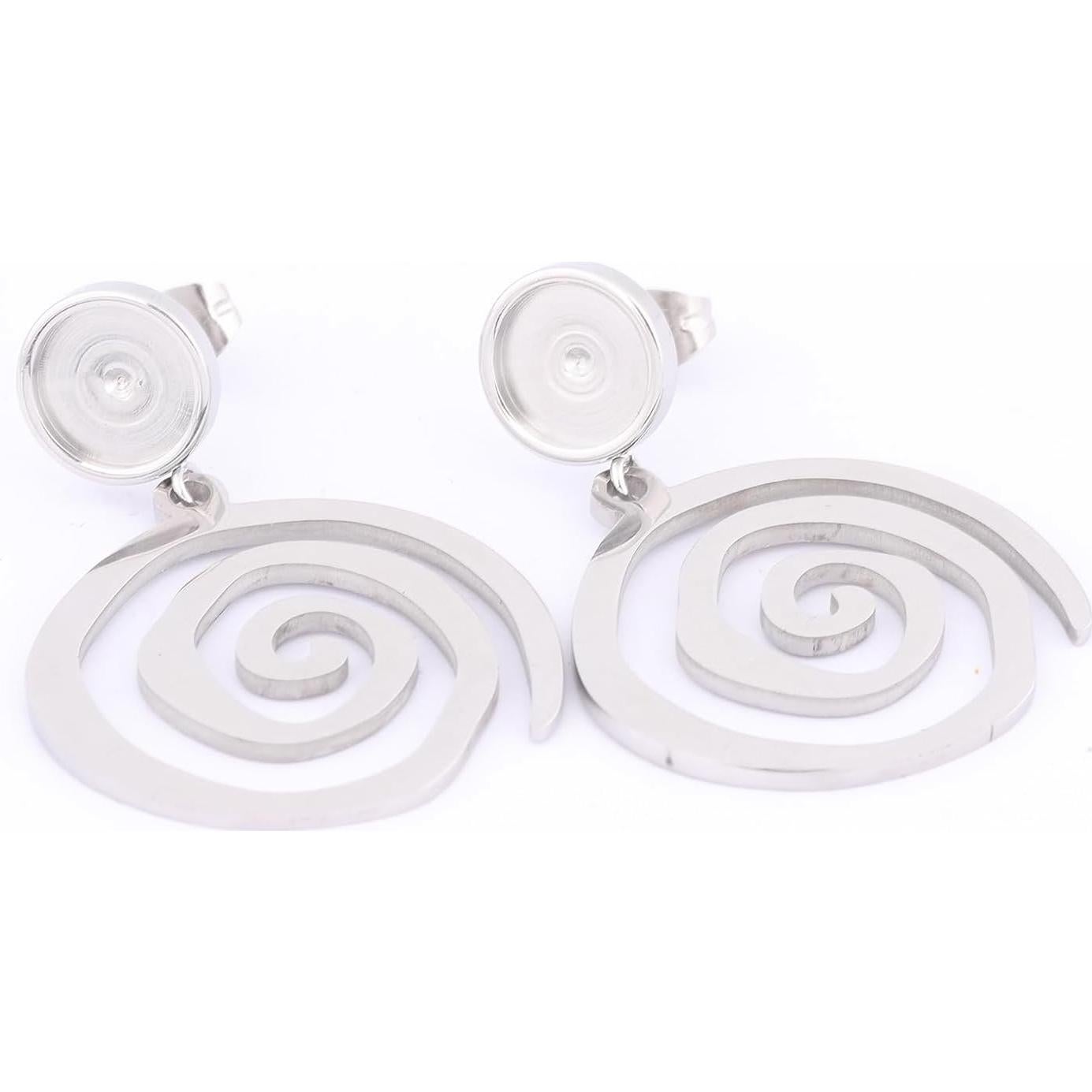 20pcs Bandejas de Aretes de Acero Inoxidable Reidgaller 8mm