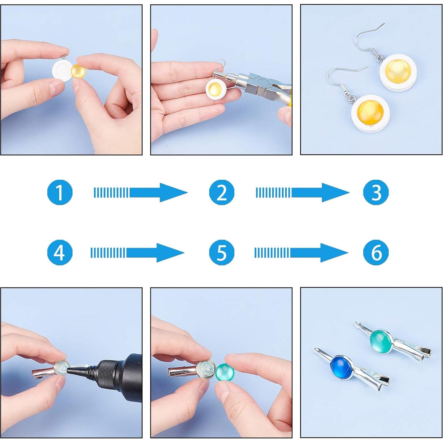 Cabochones de Resina Ojos de Gato Arricraft 136 Pcs 12mm