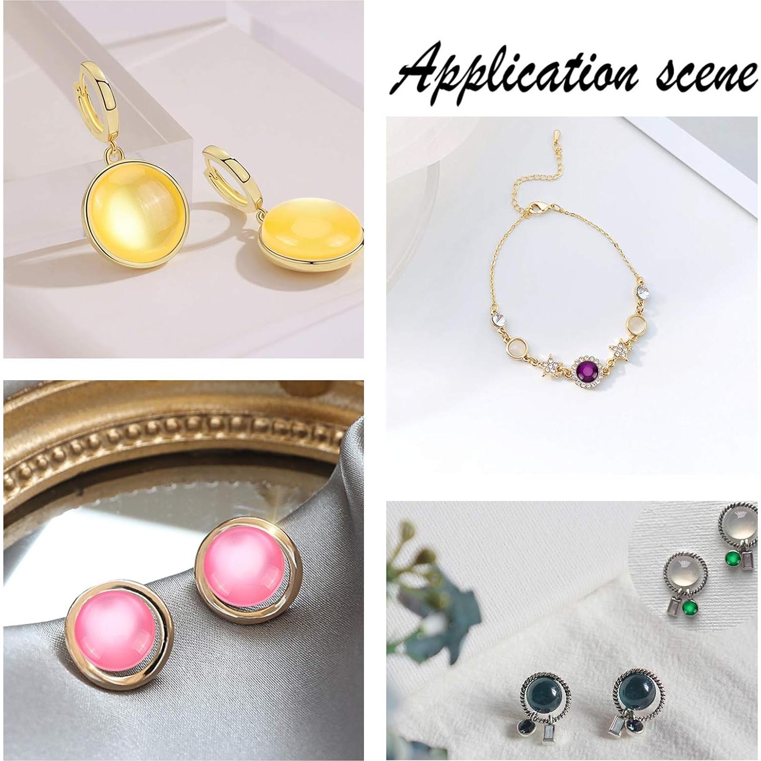 Cabochones de Resina Ojos de Gato Arricraft 136 Pcs 12mm