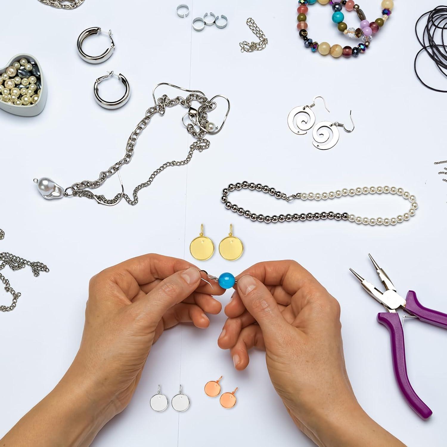 Ganchos de Pendientes de Palanca uxcell 20Pcs con Bandeja 10mm Plata