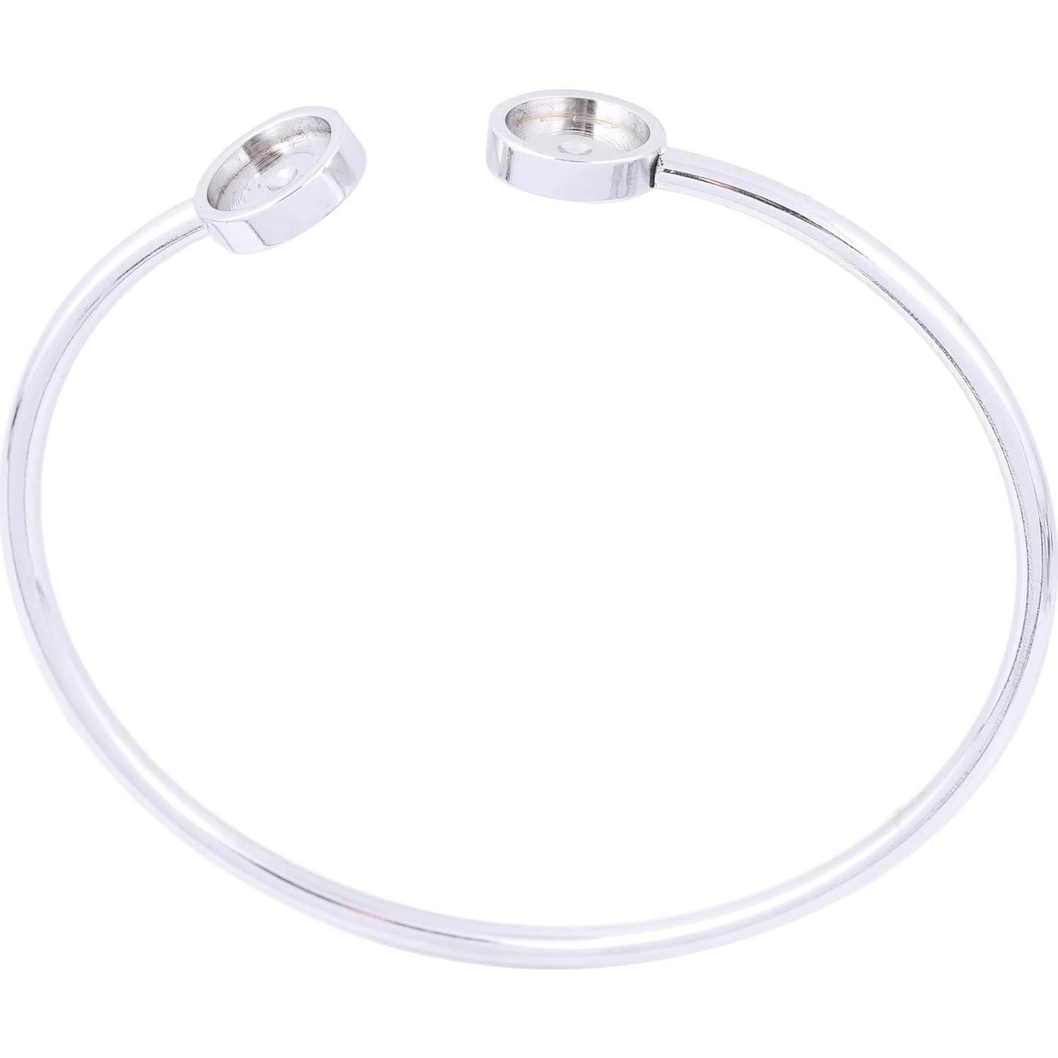 5 Bandejas de Bezel de Pulsera Acero Inoxidable 8mm DIY