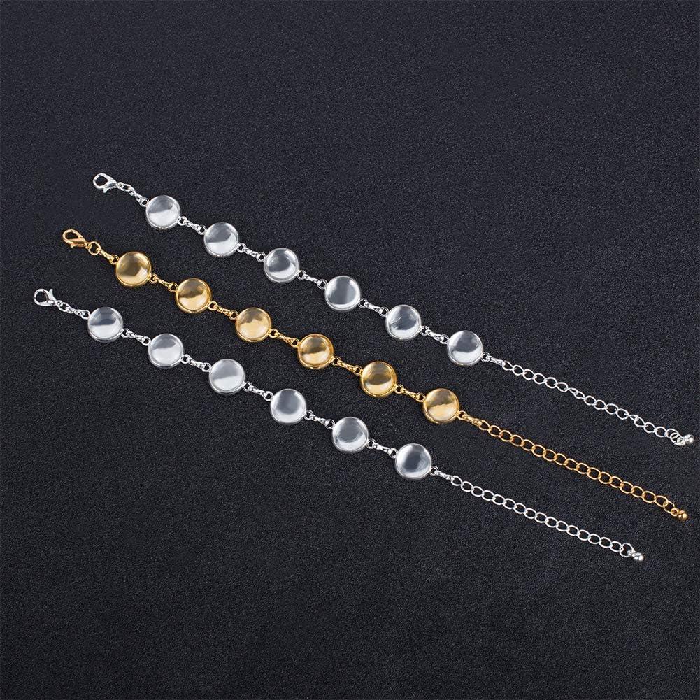 PH PandaHall 10pcs Pulsera Ajustable Plata y Dorado 12mm