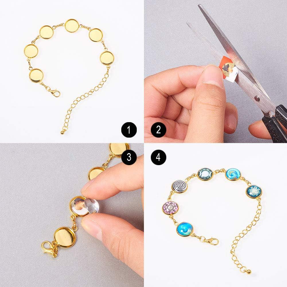 PH PandaHall 10pcs Pulsera Ajustable Plata y Dorado 12mm