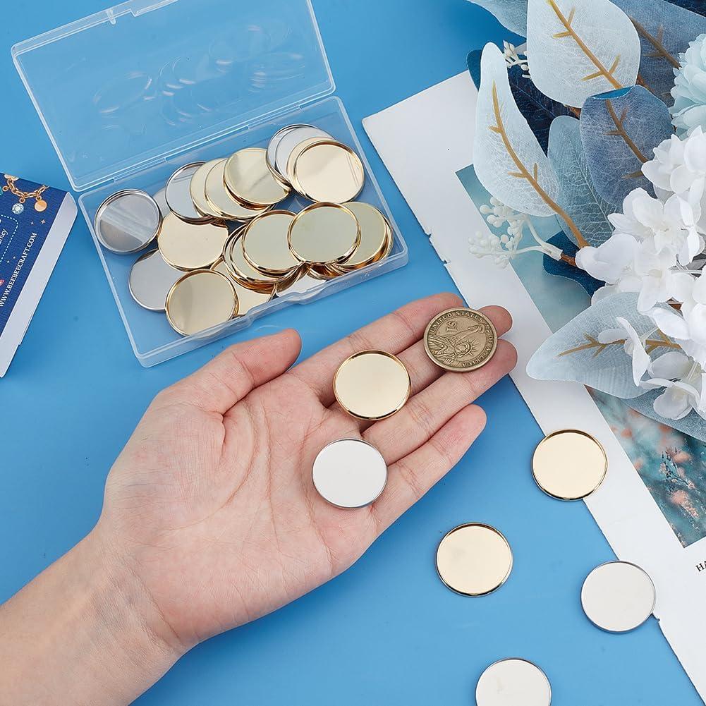 Tazas Bezel Redondas 40Pcs 25mm Acero Inoxidable SUNNYCLUE