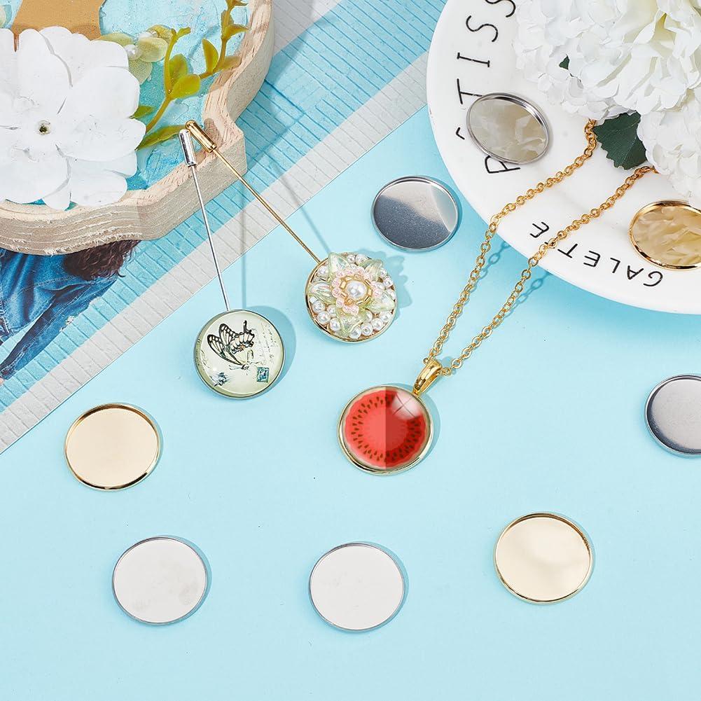 Tazas Bezel Redondas 40Pcs 25mm Acero Inoxidable SUNNYCLUE