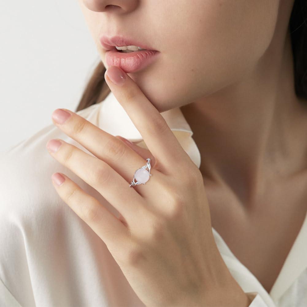 4 Piezas Anillos Ajustables Plata Esterlina para Joyería DIY