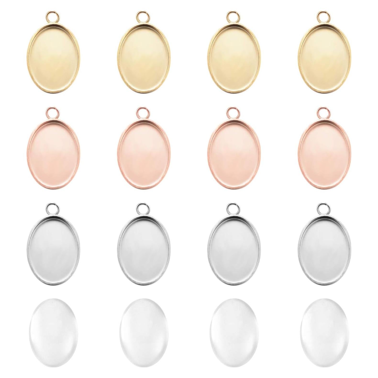 Kit de Pendientes de Cabochón UNICRAFTALE 30 Juegos Acero Inoxidable