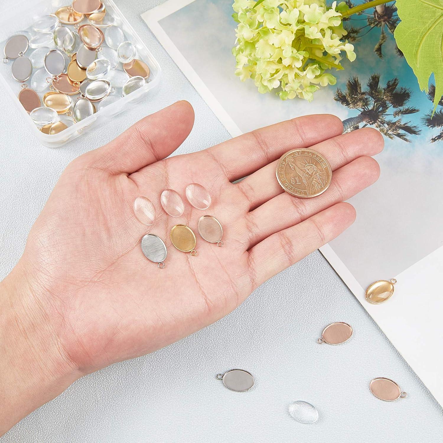 Kit de Pendientes de Cabochón UNICRAFTALE 30 Juegos Acero Inoxidable