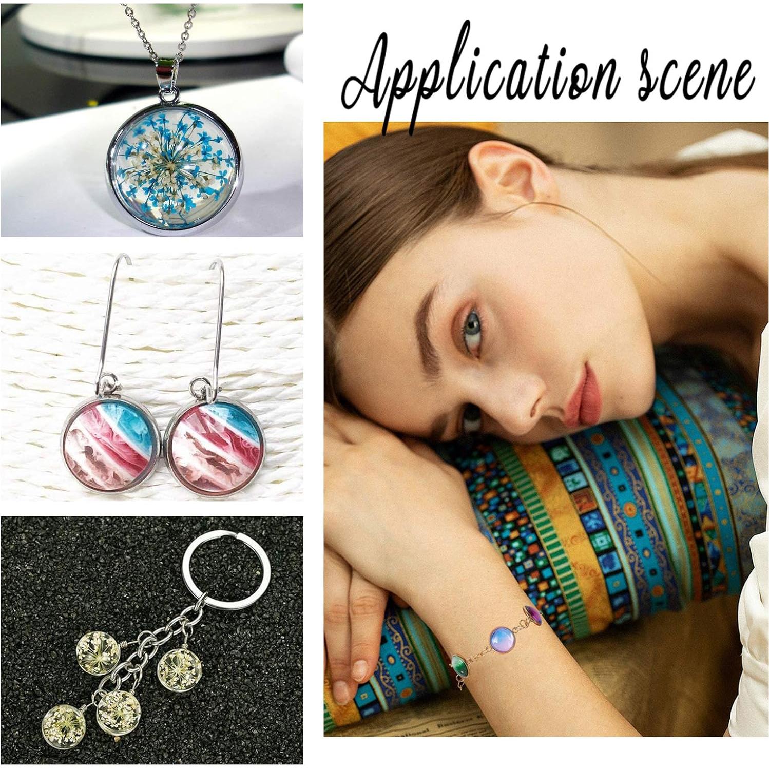 Kit de Pendientes de Cabochón UNICRAFTALE 30 Juegos Acero Inoxidable