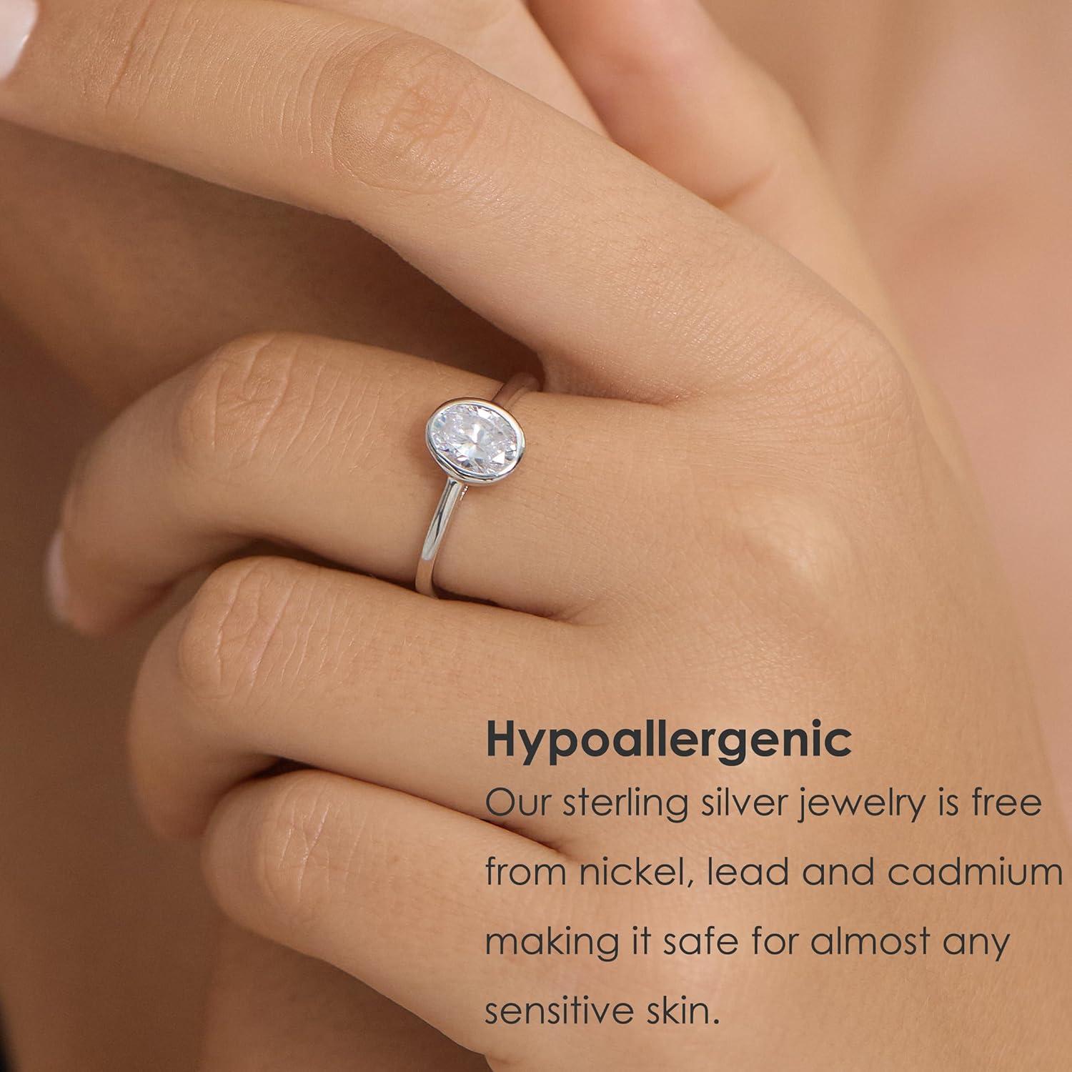 Anillo de Compromiso Michooyel 2ct Corte Ovalado Plata 925