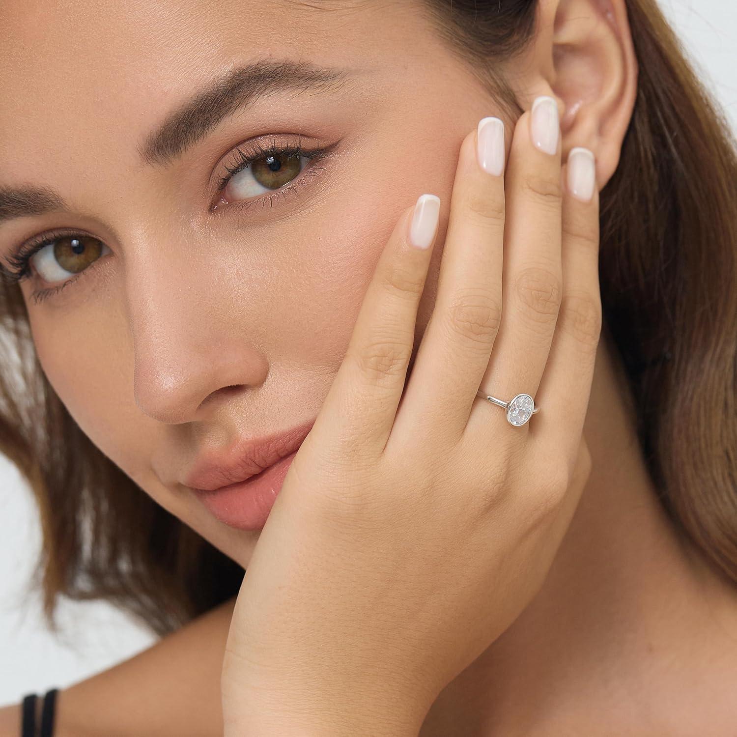 Anillo de Compromiso Michooyel 2ct Corte Ovalado Plata 925